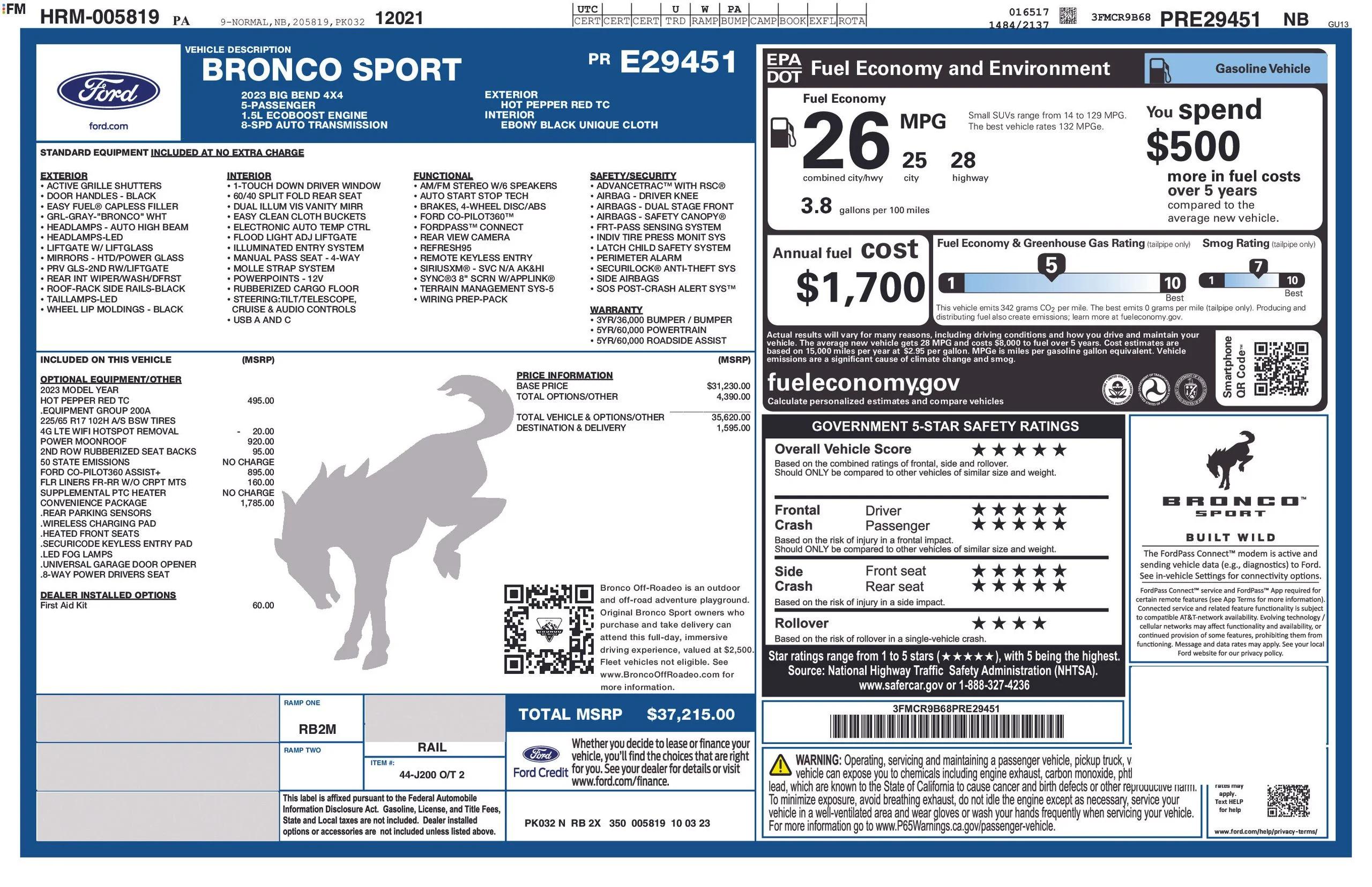 ford bronco sport 2023 3FMCR9B68PRE29451 image